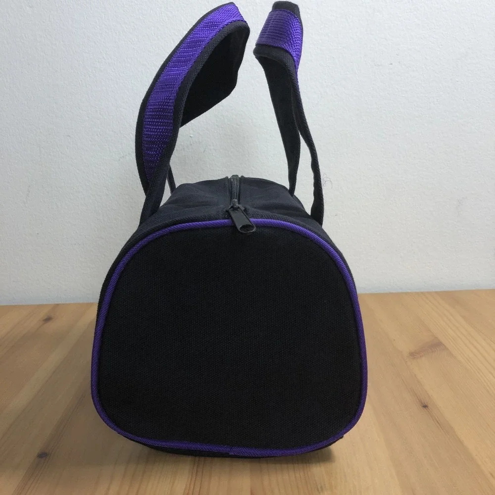 Baltimore Ravens Canvas Duffle Bag Purple Straps Small Black